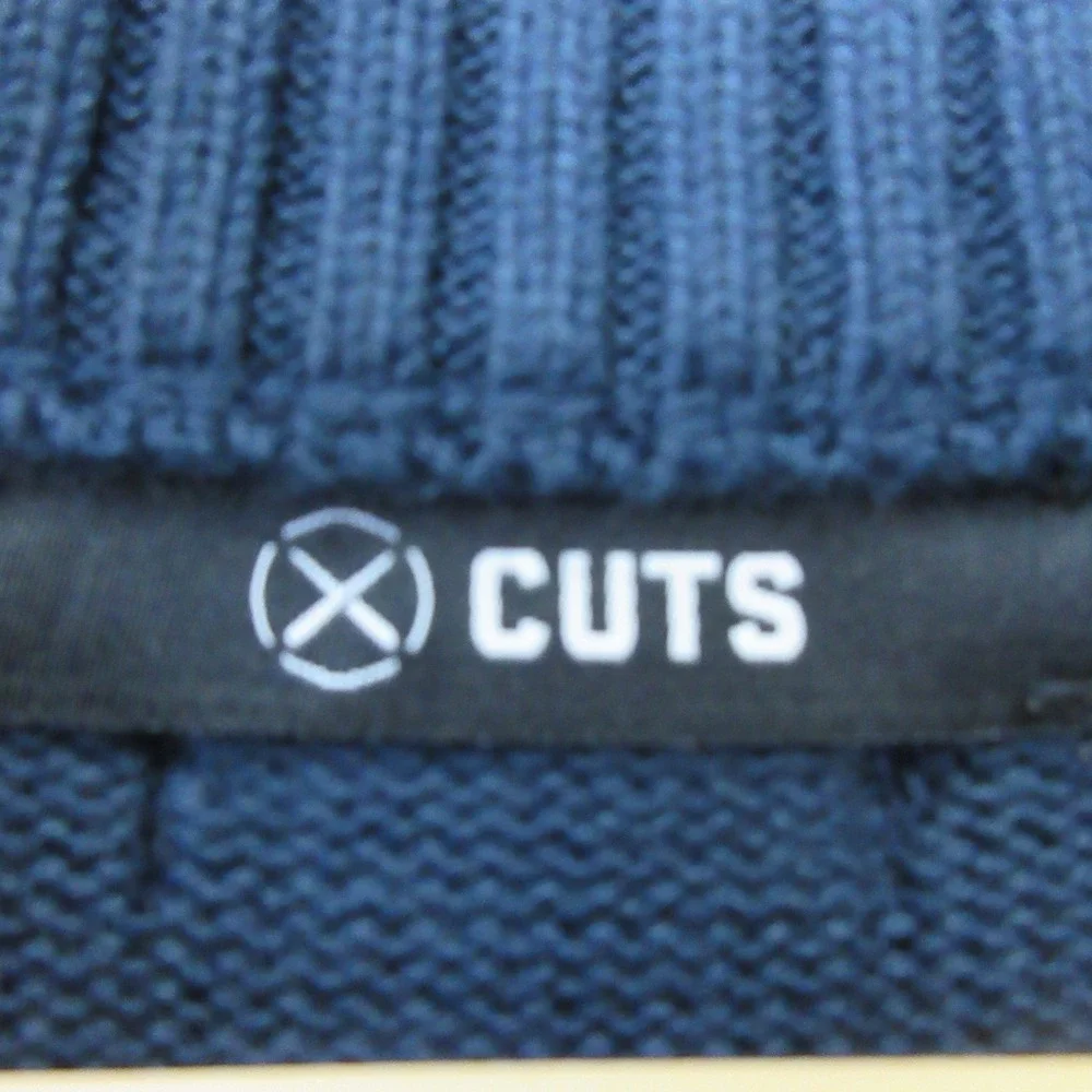 Cuts Clothing 1/4 Zip Long Sleeve Pullover Knit Sweater Men L Blue Casual 656 - Picture 4 of 11